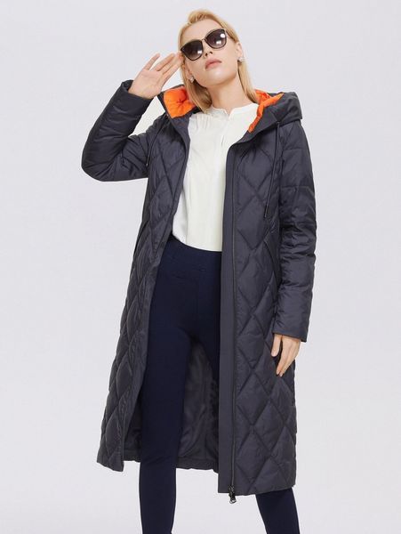

miegofce slant pocket drawstring hooded quilted winter coat i4rc#, Black