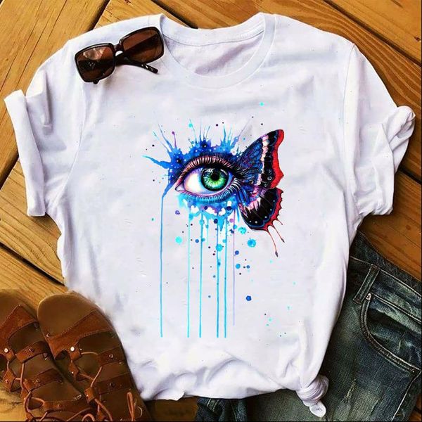 

aesthetic cotton harajuku graphic womens tees femme butterfly white frmale