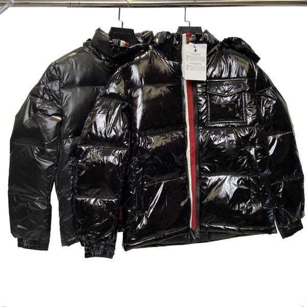 

mens down jacket parka winter hat casual outdoor feather coat warm thick double zipper xs-3xl, Black