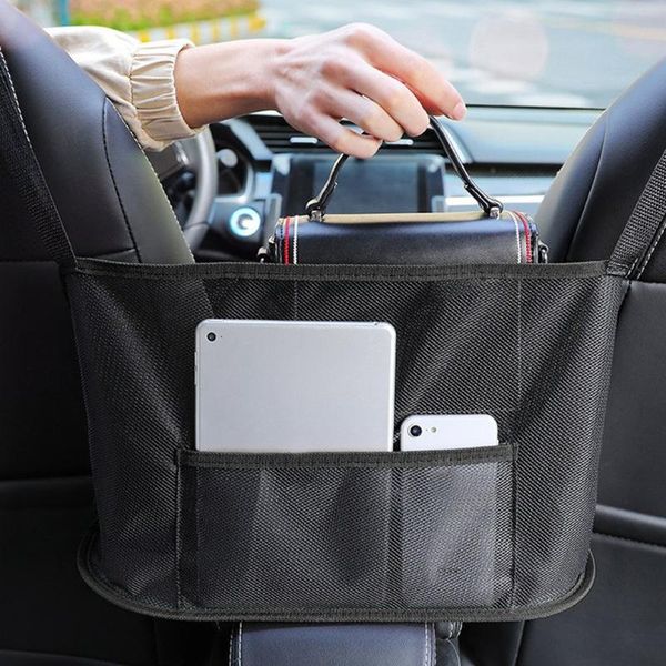 

car organizer fad strong elastic mesh net bag between seat back storage luggage holder pocket for styling