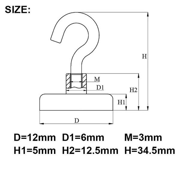 

4pcs magnetic hooks powerful heavy duty neodymium magnet refrigerator surfaces not scratch rt88 & rails