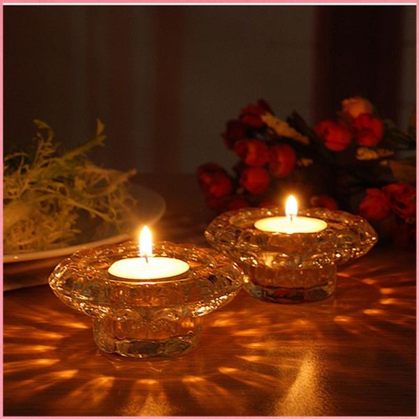 

romantic candlestick tea candles holders furnishing valentine's day candlelight flower shape glass dinner decorations candle