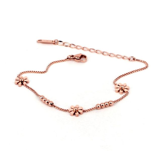 

anklets fashion box chain string small ball chrysanthemum anklet cute girl for woman jewelry wholesale, Red;blue