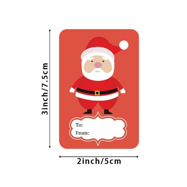 

250pcs 6 designs adhesive christmas gift name tags xmas stickers present seal labels decals package decor wrap