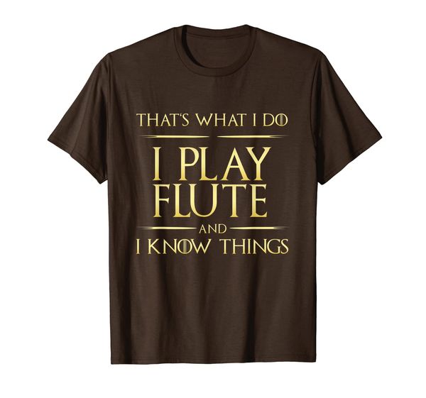 

i play flute and i know things flute player musician t-shirt, White;black