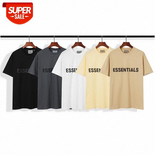 

fog multi-line eentials silicone three-dimensional letter logo all-match loose short sleeves #xk5p, White;black