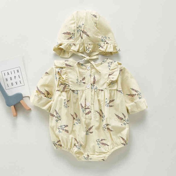 

baby romper jumpsuit born girl flowers outfits clothing 0-3yrs 210429, Blue