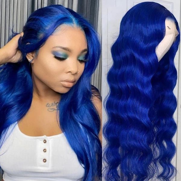 

blue colored transparent lace wigs 180 density body wave human hair peruvian remy wig frontal1, Black;brown