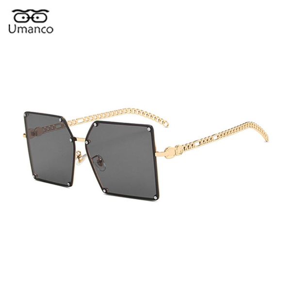 

sunglasses big size square for women men hollow metal frame rivet ac gradient lens sun glasses male female uv400 beach shades, White;black