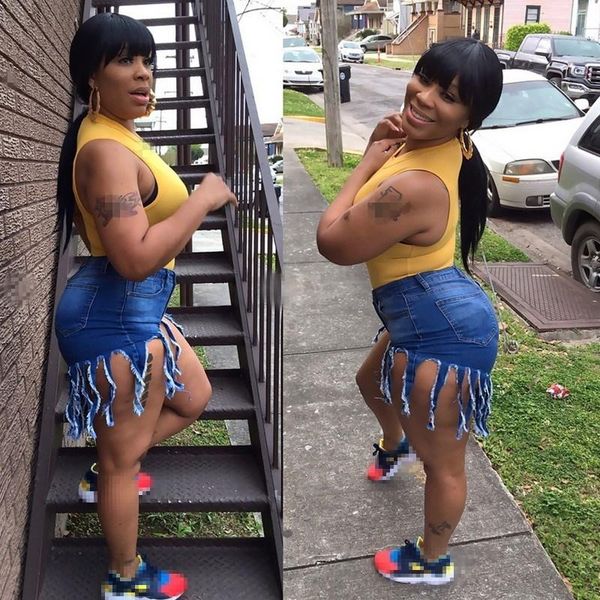 

women's shorts plus size 2021 women xsolid denim summer vintage tassel short jeans solid high waist trousers, White;black