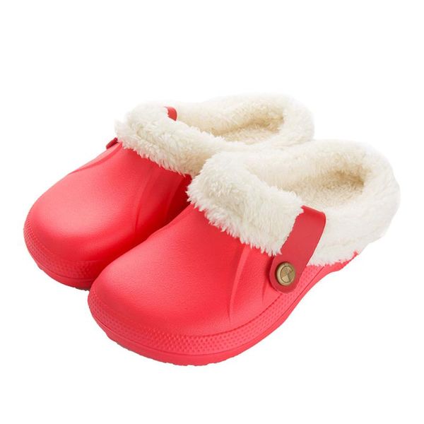 

indoor home slippers women men with fur winter keep warm shoes woman black gray waterproof plus size