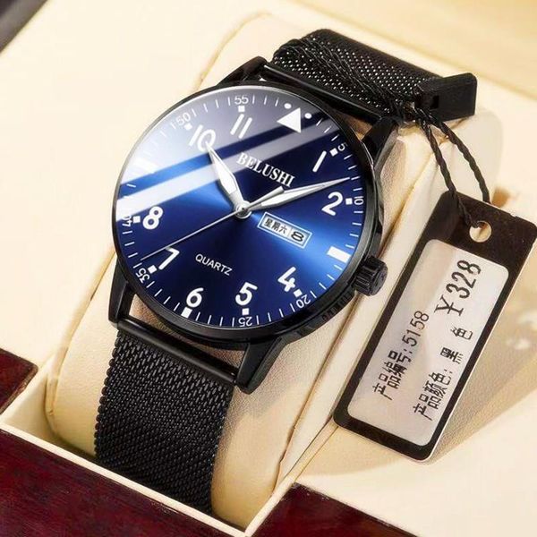 

wristwatches 2021 fashion ultra-thin watch men casual men's stainless steel mesh strap business clock wrist, Slivery;brown