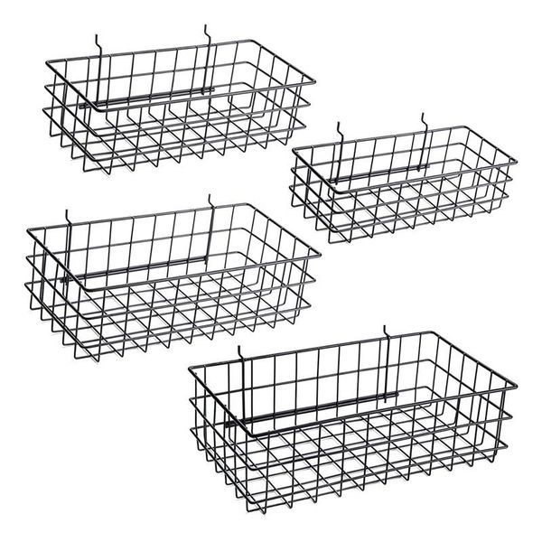 

storage baskets pegboard set of 4,hooks to any peg board wire shelf bins organize tools,workbench,accessories,garage