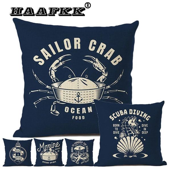 

cushion/decorative pillow blue geometric decorative cushion cover 45 * 45cm linen living room sofa car office case