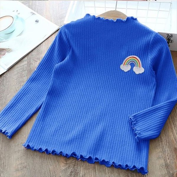 

spring autunmn kids girl t shirt baby toddler tees clothes children clothing shirts long sleeve casual wear, Blue
