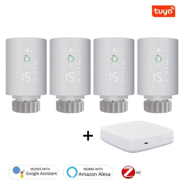 

smart home control tuya zigbee3.0 radiator actuator programmable thermostatic valve temperature controller voice alexa