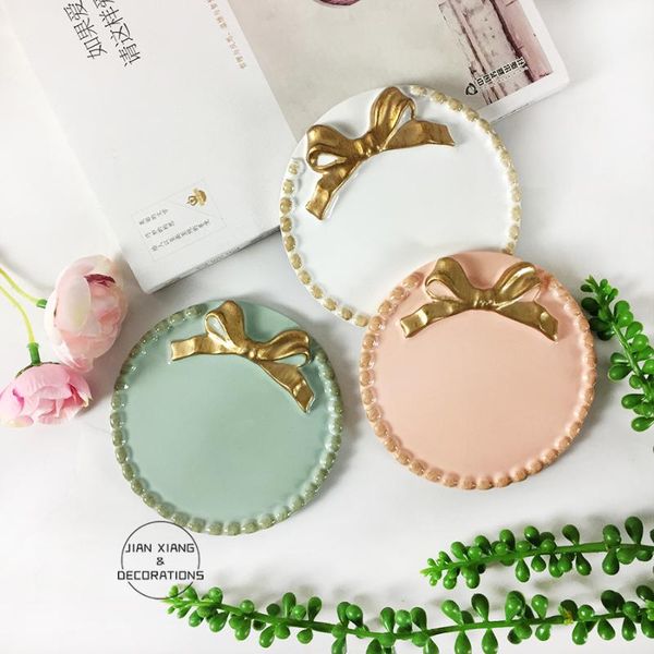 

dishes & plates japan and south korea creative resin craft gifts dim sum cake dish bow ornaments