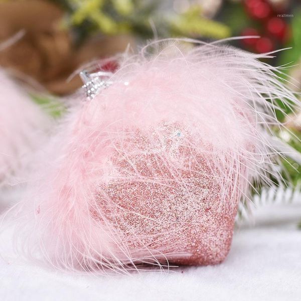

christmas decorations 1 piece/set of 80mm tree ball hanging family party colorful feather