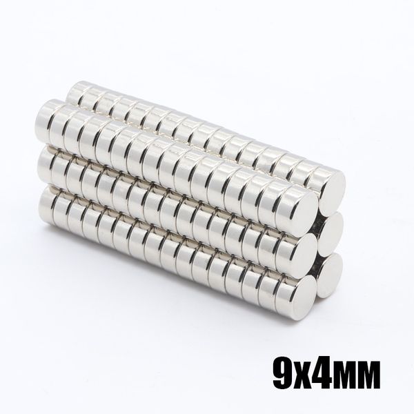 Commercio all'ingrosso - In magazzino 50pcs forti magneti rotondi NdFeB diametro 9x4mm N35 magnete permanente al neodimio terre rare / magnete fai da te