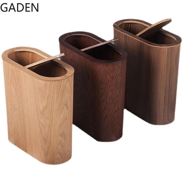 

waste bins nordic wooden trash can with lid solid wood paper basket creative kitchen supplies bathroom large-capacity