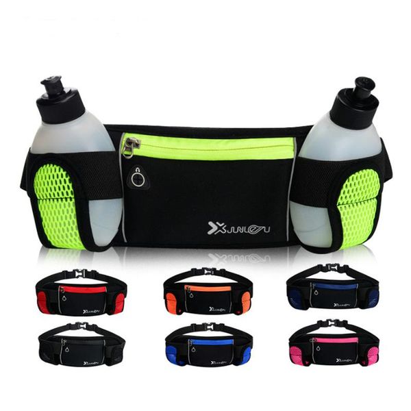 

outdoor bags running waist 2 water bottle camping hiking fitness man women gym lightweight belt bag female sports fanny packs