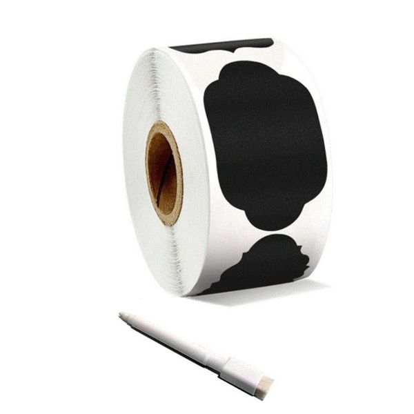

gift wrap 72pcs/set 300pcs/roll erasable blackboard sticker craft kitchen jars organizer labels chalkboard chalk board black label