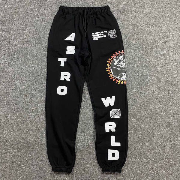 

men's pants cactus jack festival men globe streetwear letters joggers travis scott astroworld sweatpants qtdw, Black