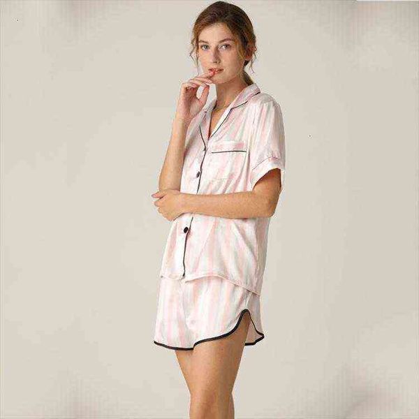 

solid short sleeve shorts women sleepwear pajamas suit imitate real silk, Black;red