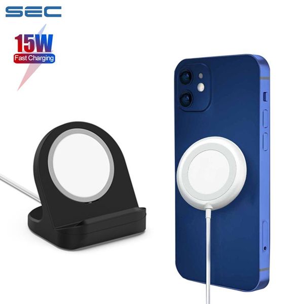 

silicone wireless charger magnetic bracket phone stand adsorption 15w fast for 12 pro max mini cell mounts & holders