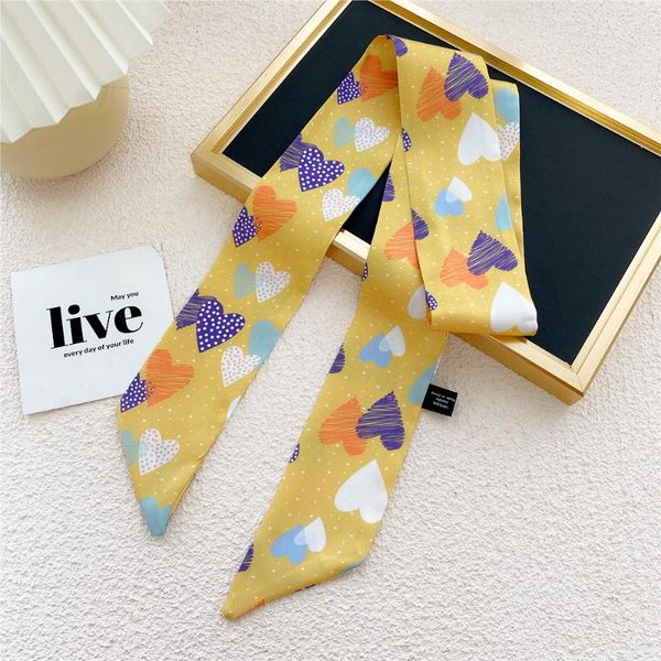 

scarves women silk scarf skinny hijab foulard key chain bag femme bandana head ladies hair headband, Blue;gray