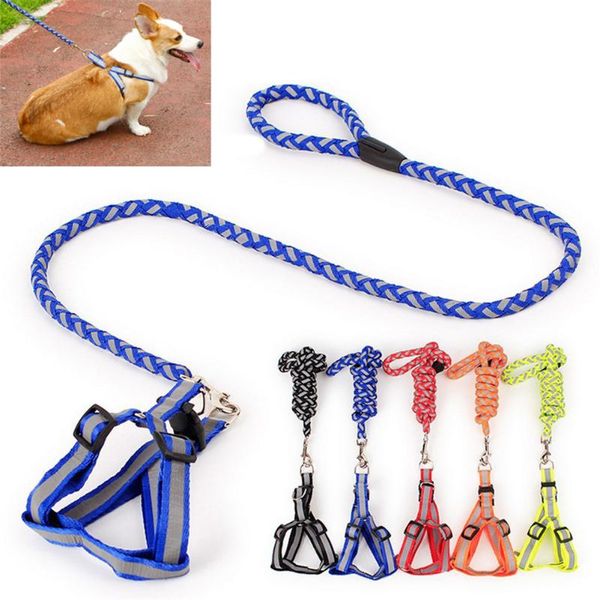 

large reflective dogs collar harness leash nylon pitbull for pet cat accessories supplies drop dog collars & leashes