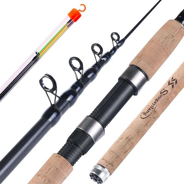 

boat fishing rods sougayilang cork handle feeder rod 3.0-3.6m l m h power spinning pole travel carp tackle
