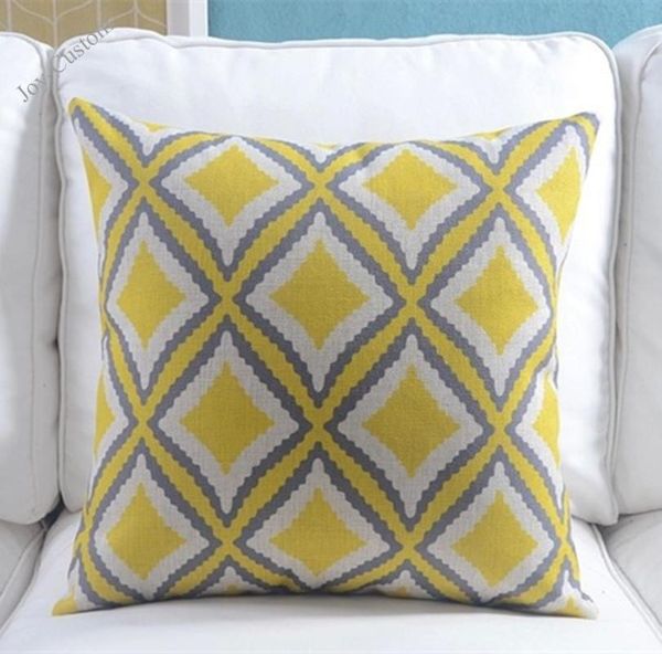 

abstract geometric diamond plaid cushion cotton linen nap throw pillows pillowcase home sofa chair car decorative 45*45cm cushion/decorative