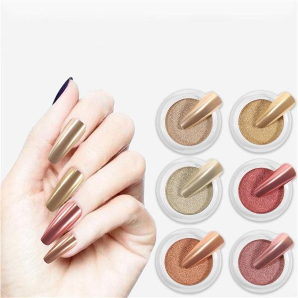 

bellylady 12 colors rose gold magic mirror powder metallic nail glitter holographic chrome dust pigment manicure art decor1, Silver;gold