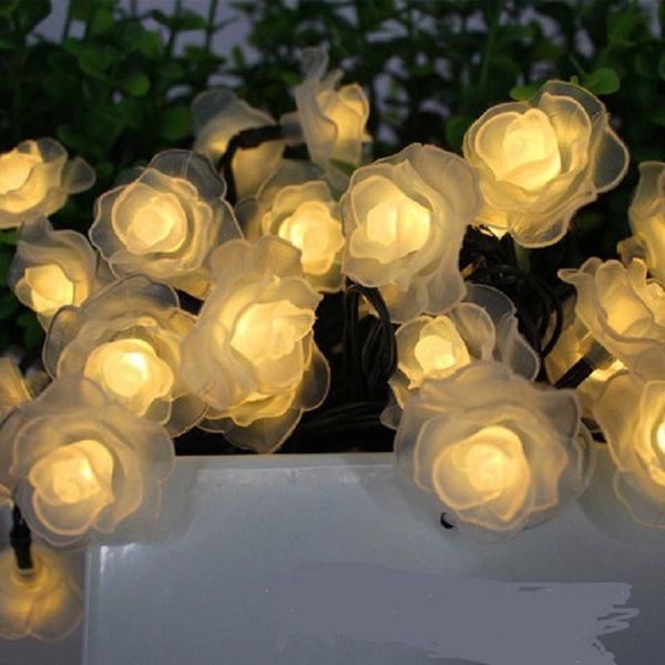 Lâmpadas Solares Luz LED Rosa Ao Ar Livre À Prova D 'Água Pátio Pátio Castty Cerca Corredor Janela de Natal Árvore Decoração Iluminação Luzes de Corda