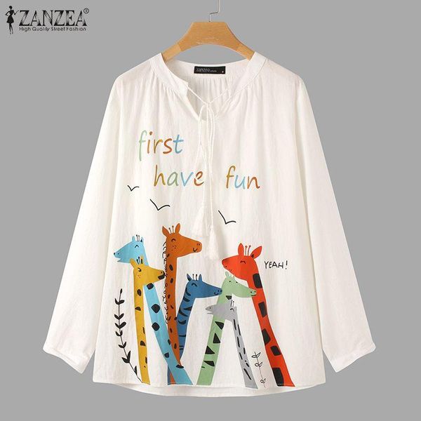 

women's blouses & shirts casual long sleeve vintage printed shirt women loose bohemian blusas feminian fashion autumn street, White
