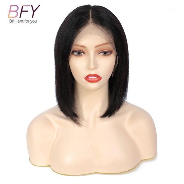 

short lace front bob wig 13*4 hman hair wigs straight pre plucked baby for black women1, Black;brown