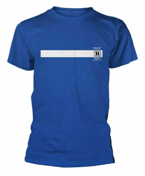 

official queens of the stone age t shirt rated r classic mens rock tee blue new, White;black