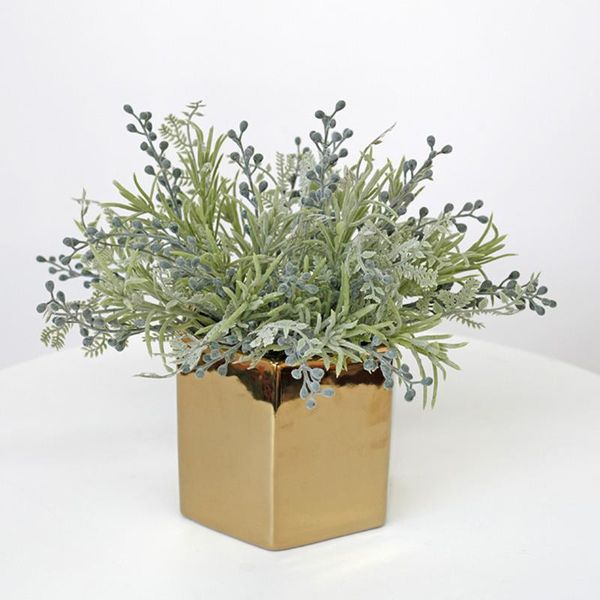 

decorative flowers & wreaths 5pcs artificial plants bonsai plastic simulation tree deskpots fake leaves garden plant decoration