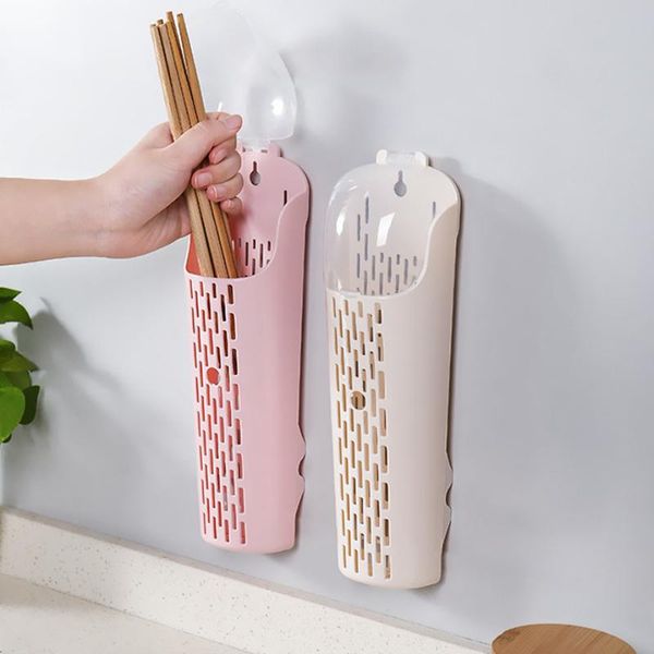 

kitchen storage & organization wall mounted chopstick holder organizer chopsticks fork spoon rack hollow drain cage knife