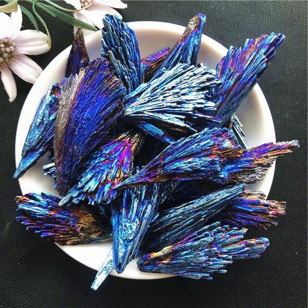 

decorative objects & figurines black tourmaline peacock feather electroplated crystal healing reiki mineral specimen diy jewelry home decora