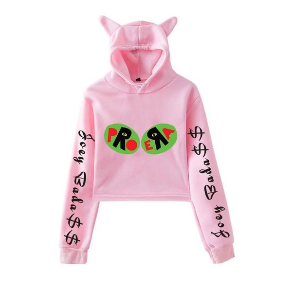 

men's hoodies & sweatshirts cat cropped hoodie female sweatshirt joey casual crop women's harajuku hip hop clothes, Black