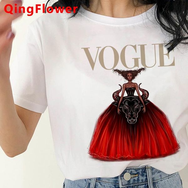 

women's t-shirt vogue princess tees women 2021 harajuku kawaii print couple clothes plus size summer, White