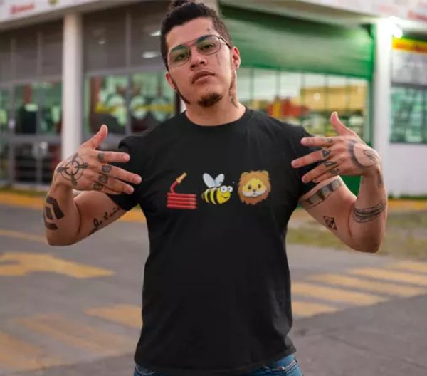 

r1 hose bee lion i am a fire fighter black t-shirt s-6xl, White;black
