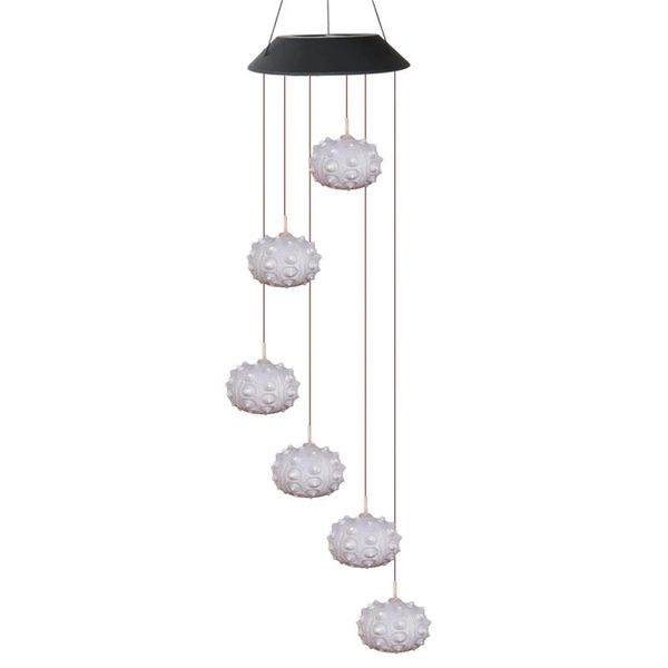 

solar powered wind chime light led garden hanging spinner lamp color changing