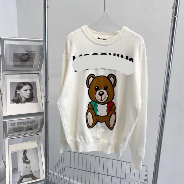 

design clothing mos long sleeve white pullover loose lazy style knitted sweater jacquard red and green, White;black