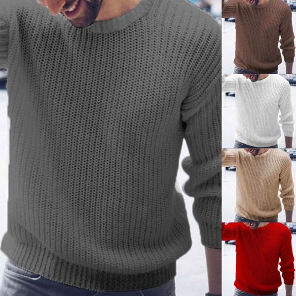 

men's sweaters sweater solid color round neck casual knitted pullover base jumper for autumn winter slim oversize clothing, White;black