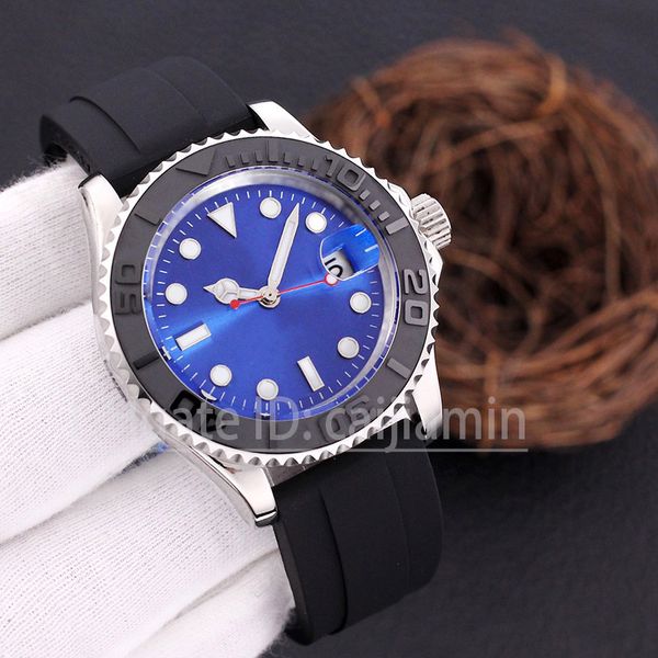 

flash delas mens watches yacht style 40mm silver dial master automatic mechanical sapphire glass classic model folding wristwatch 199g, Slivery;brown