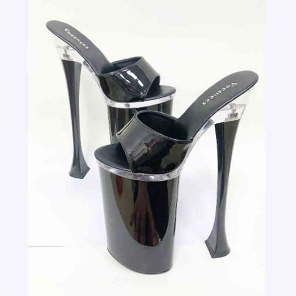 

slippers 2021 summer women night club super high heels woman sandals walking show stripper platforms stiletto shoes 4hhr, Black