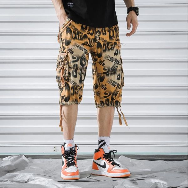 

summer mens casual shorts camouflage camo cargo male loose work man military short pants drop men's, White;black